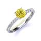 4 - Lillian Desire 6.50 mm Round Yellow and White Diamond Engagement Ring 