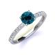 4 - Lillian Desire 6.50 mm Round Blue and White Diamond Engagement Ring 