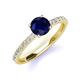 4 - Lillian Desire 6.00 mm Round Blue Sapphire and Diamond Engagement Ring 