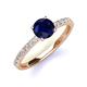 4 - Lillian Desire 6.00 mm Round Blue Sapphire and Diamond Engagement Ring 