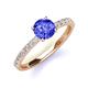4 - Lillian Desire 6.50 mm Round Tanzanite and Diamond Engagement Ring 