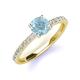 4 - Lillian Desire 6.50 mm Round Aquamarine and Diamond Engagement Ring 