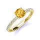 4 - Lillian Desire 6.50 mm Round Citrine and Diamond Engagement Ring 