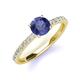 4 - Lillian Desire 6.50 mm Round Iolite and Diamond Engagement Ring 
