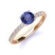 4 - Lillian Desire 6.50 mm Round Iolite and Diamond Engagement Ring 