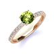 4 - Lillian Desire 6.50 mm Round Peridot and Diamond Engagement Ring 