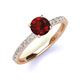 4 - Lillian Desire 6.50 mm Round Red Garnet and Diamond Engagement Ring 