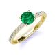 4 - Lillian Desire 6.00 mm Round Emerald and Diamond Engagement Ring 