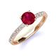 4 - Lillian Desire 6.00 mm Round Ruby and Diamond Engagement Ring 