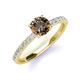 4 - Lillian Desire 6.50 mm Round Smoky Quartz and Diamond Engagement Ring 