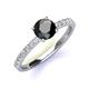 4 - Lillian Desire 6.00 mm Round Black and White Diamond Engagement Ring 
