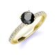 4 - Lillian Desire 6.00 mm Round Black and White Diamond Engagement Ring 
