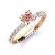 4 - Lillian Desire 6.50 mm Round Morganite and Diamond Engagement Ring 