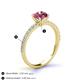 5 - Lillian Desire 6.50 mm Round Pink Tourmaline and Diamond Engagement Ring 