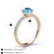 5 - Lillian Desire 6.50 mm Round Blue Topaz and Diamond Engagement Ring 