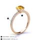5 - Lillian Desire 6.50 mm Round Citrine and Diamond Engagement Ring 