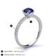 5 - Lillian Desire 6.50 mm Round Iolite and Diamond Engagement Ring 