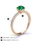 5 - Lillian Desire 6.00 mm Round Emerald and Diamond Engagement Ring 