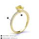5 - Lillian Desire 6.00 mm Round Lab Created Yellow Sapphire and Diamond Engagement Ring 