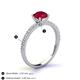 5 - Lillian Desire 6.00 mm Round Ruby and Diamond Engagement Ring 