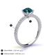 5 - Lillian Desire 6.50 mm Round Blue and White Diamond Engagement Ring 