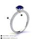 5 - Lillian Desire 6.00 mm Round Blue Sapphire and Diamond Engagement Ring 