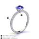 5 - Lillian Desire 6.50 mm Round Tanzanite and Diamond Engagement Ring 