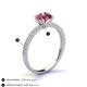 5 - Lillian Desire 6.50 mm Round Pink Tourmaline and Diamond Engagement Ring 