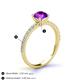 5 - Lillian Desire 6.50 mm Round Amethyst and Diamond Engagement Ring 