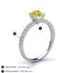 5 - Lillian Desire 6.50 mm Round Yellow and White Diamond Engagement Ring 