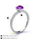 5 - Lillian Desire 6.50 mm Round Amethyst and Diamond Engagement Ring 