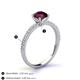 5 - Lillian Desire 6.50 mm Round Rhodolite Garnet and Diamond Engagement Ring 