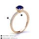 5 - Lillian Desire 6.00 mm Round Blue Sapphire and Diamond Engagement Ring 