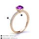 5 - Lillian Desire 6.50 mm Round Amethyst and Diamond Engagement Ring 