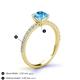5 - Lillian Desire 6.50 mm Round Blue Topaz and Diamond Engagement Ring 