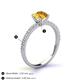 5 - Lillian Desire 6.50 mm Round Citrine and Diamond Engagement Ring 