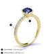 5 - Lillian Desire 6.50 mm Round Iolite and Diamond Engagement Ring 