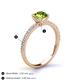 5 - Lillian Desire 6.50 mm Round Peridot and Diamond Engagement Ring 