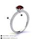 5 - Lillian Desire 6.50 mm Round Red Garnet and Diamond Engagement Ring 
