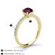 5 - Lillian Desire 6.50 mm Round Rhodolite Garnet and Diamond Engagement Ring 