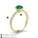 5 - Lillian Desire 6.00 mm Round Emerald and Diamond Engagement Ring 