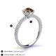 5 - Lillian Desire 6.50 mm Round Smoky Quartz and Diamond Engagement Ring 