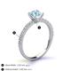 5 - Lillian Desire 6.50 mm Round Aquamarine and Diamond Engagement Ring 