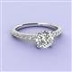 3 - Lillian Desire 6.50 mm Round Forever Brilliant Moissanite and Diamond Engagement Ring 