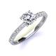 4 - Lillian Desire 6.50 mm Round Forever Brilliant Moissanite and Diamond Engagement Ring 
