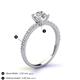 5 - Lillian Desire 6.50 mm Round Lab Grown Diamond and Natural Diamond Engagement Ring 