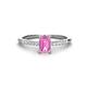 1 - Silvia Desire 6x4 mm Emerald Cut Pink Sapphire and Round Diamond Engagement Ring 