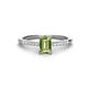 1 - Silvia Desire 6x4 mm Emerald Cut Peridot and Round Diamond Engagement Ring 