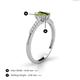 4 - Silvia Desire 6x4 mm Emerald Cut Peridot and Round Diamond Engagement Ring 