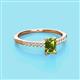 2 - Silvia Desire 6x4 mm Emerald Cut Peridot and Round Diamond Engagement Ring 
